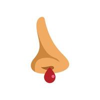 Human nose bleeding showing epistaxis symptom vector