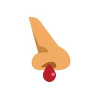Human nose bleeding showing epistaxis symptom vector