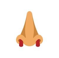 Human nose showing nasal congestion illustration vector