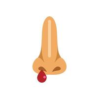 Human nose bleeding showing epistaxis symptom vector