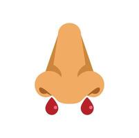 Human nose bleeding showing epistaxis symptom vector