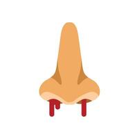 Human nose bleeding showing epistaxis symptom vector