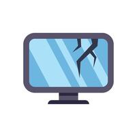 Broken computer screen showing need for monitor repair vector