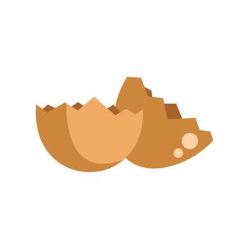 roto marrón cáscara de huevo acostado en blanco antecedentes vector