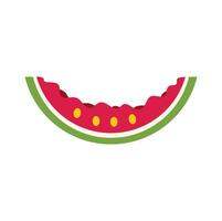 Watermelon slice showing ripe red flesh and seeds vector