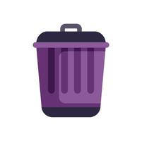 Purple trash can representing recycling and waste management vector