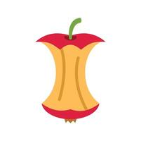 Red apple core showing seeds remaining after eating vector