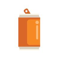 Orange soda can being opened with pull tab vector