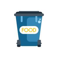 Blue wheelie bin for food waste sorting standing on white background vector