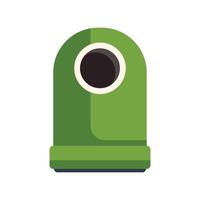 Green trash bin showing a circular opening for throwing garbage vector