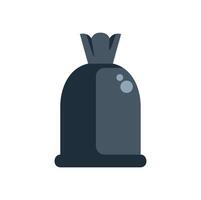 Full black garbage bag tied and ready for disposal vector