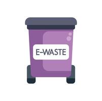 Purple e waste container promoting responsible recycling practices vector