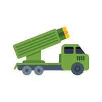 Military vehicle launching rocket attacking enemy positions vector
