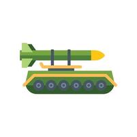 Military tank with missile launcher targeting enemy forces vector