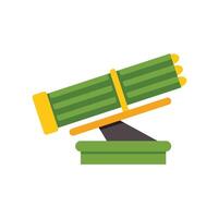 Multiple rocket launcher pointing upward on platform vector