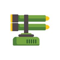 Powerful artillery rocket launcher system on military platform vector