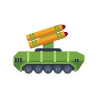 Powerful military missile launcher vehicle preparing for action vector