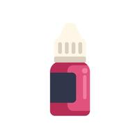 Small bottle containing pink e liquid for vaping vector