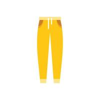 Yellow sweatpants with pockets isolated on white background vector
