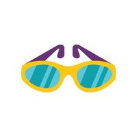 Yellow sunglasses protecting from the sun with style vector