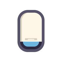 Airplane window showing blue sky while flying high in the air vector
