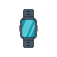 Smart watch displaying blank screen with black strap icon vector