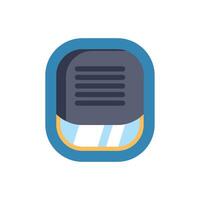 Closed airplane window with lowered shade reflecting light vector