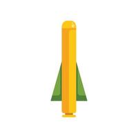 Yellow rocket launching to the sky leaving smoke trail behind vector