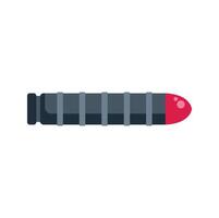 Bullet casing with red tip laying horizontally vector