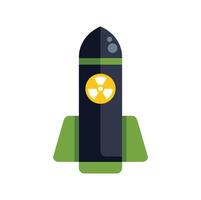 Atomic rocket missile carrying nuclear warhead vector