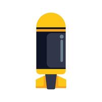 Yellow and black bomb falling down illustration vector