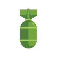 Green aerial bomb falling down with exploding fuse vector