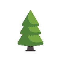 Green stylized christmas tree standing on white background vector