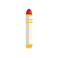 Intercontinental ballistic missile standing on guard with red warhead vector
