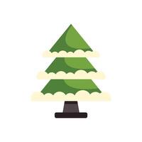 Simple green christmas tree covered with snow illustration vector