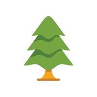 Stylized green fir tree standing on white background vector