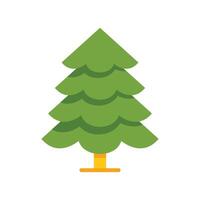 Green pine tree standing on white background vector