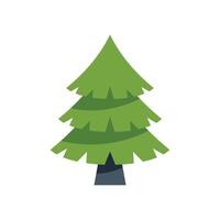Green stylized christmas tree standing on white background vector