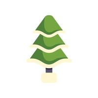Stylized green christmas tree standing on white background vector