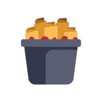 Overflowing trash can full of crumpled paper and waste vector