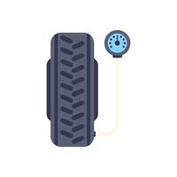 Mechanic checking tire pressure with gauge meter vector