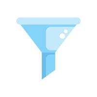 Blue funnel filtering data information sorting process vector
