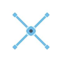 Cross wrench icon representing mechanical work vector