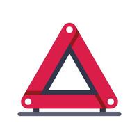 Red emergency warning triangle signalling a roadside breakdown or incident vector