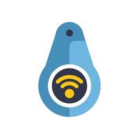 Blue wireless key fob showing wifi symbol vector