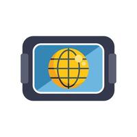 Virtual reality glasses showing globe metaverse concept icon vector