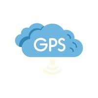 Gps service sending location signal from cloud icon vector