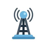 Radio tower transmitting signals icon design vector
