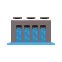 Hydroelectric power plant generating clean energy from water vector