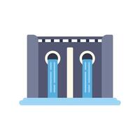 Hydroelectric power plant generating clean energy using water resources vector